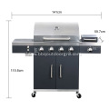 Outdoor Backyard BBQ Grill With Side Burner